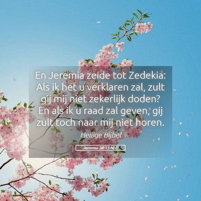 Picture 05 - Jeremia 38:15 NLD - En Jeremia zeide tot Zedekia: Als ik het u - Bible Verse Picture