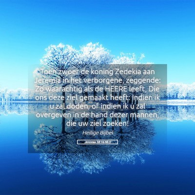 Picture 05 - Jeremia 38:16 NLD - Toen zwoer de koning Zedekia aan Jeremia in het - Bible Verse Picture