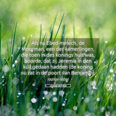 Picture 05 - Jeremia 38:7 NLD - Als nu Ebed-melech, de Moorman, een der - Bible Verse Picture