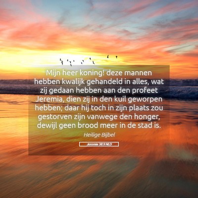 Picture 05 - Jeremia 38:9 NLD - Mijn heer koning! deze mannen hebben kwalijk - Bible Verse Picture