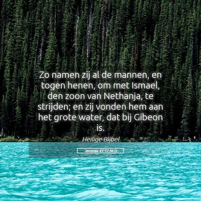 Picture 05 - Jeremia 41:12 NLD - Zo namen zij al de mannen, en togen henen, om met - Bible Verse Picture