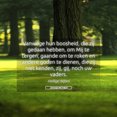 Picture 05 - Jeremia 44:3 NLD - Vanwege hun boosheid, die zij gedaan hebben, om - Bible Verse Picture