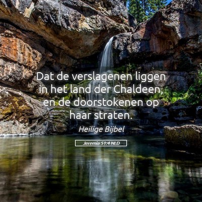 Picture 05 - Jeremia 51:4 NLD - Dat de verslagenen liggen in het land der - Bible Verse Picture