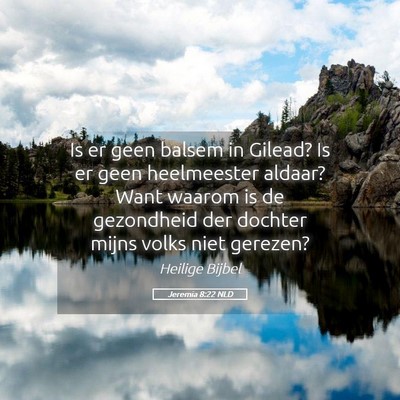 Picture 05 - Jeremia 8:22 NLD - Is er geen balsem in Gilead? Is er geen - Bible Verse Picture