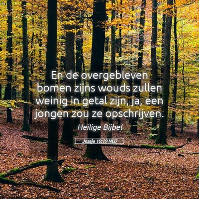 Picture 05 - Jesaja 10:19 NLD - En de overgebleven bomen zijns wouds zullen - Bible Verse Picture