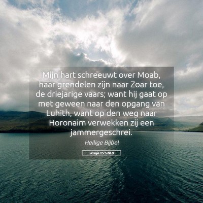 Picture 05 - Jesaja 15:5 NLD - Mijn hart schreeuwt over Moab, haar grendelen - Bible Verse Picture