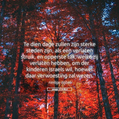 Picture 05 - Jesaja 17:9 NLD - Te dien dage zullen zijn sterke steden zijn, als - Bible Verse Picture