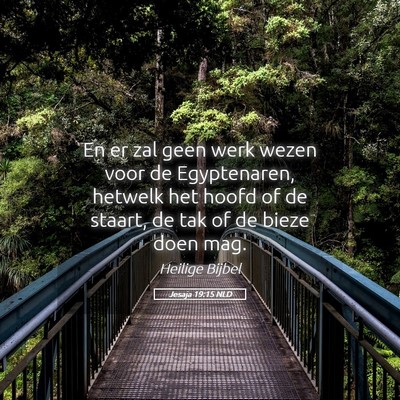 Picture 05 - Jesaja 19:15 NLD - En er zal geen werk wezen voor de Egyptenaren, - Bible Verse Picture