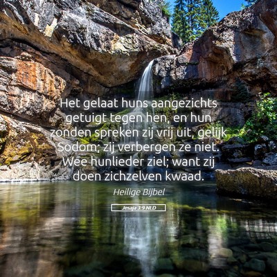 Picture 05 - Jesaja 3:9 NLD - Het gelaat huns aangezichts getuigt tegen hen, en - Bible Verse Picture
