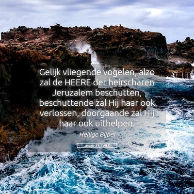 Picture 05 - Jesaja 31:5 NLD - Gelijk vliegende vogelen, alzo zal de HEERE der - Bible Verse Picture