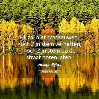 Picture 05 - Jesaja 42:2 NLD - Hij zal niet schreeuwen, noch Zijn stem - Bible Verse Picture