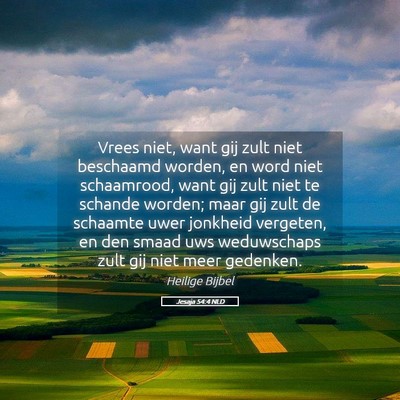 Picture 05 - Jesaja 54:4 NLD - Vrees niet, want gij zult niet beschaamd worden, - Bible Verse Picture