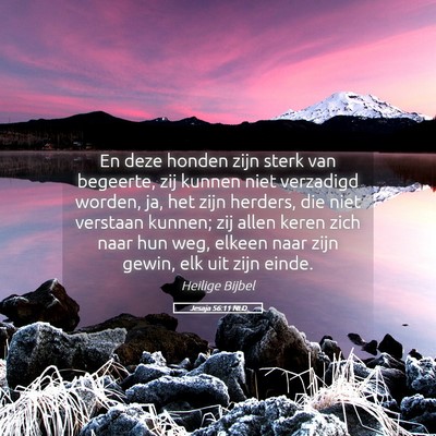 Picture 05 - Jesaja 56:11 NLD - En deze honden zijn sterk van begeerte, zij - Bible Verse Picture