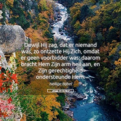 Picture 05 - Jesaja 59:16 NLD - Dewijl Hij zag, dat er niemand was, zo ontzette - Bible Verse Picture