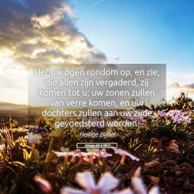 Picture 05 - Jesaja 60:4 NLD - Hef uw ogen rondom op, en zie, die allen zijn - Bible Verse Picture