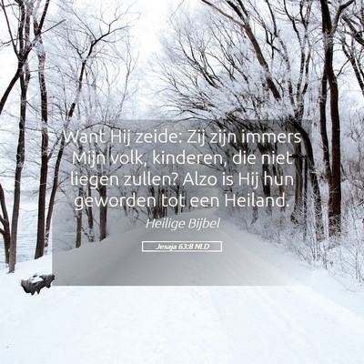 Picture 05 - Jesaja 63:8 NLD - Want Hij zeide: Zij zijn immers Mijn volk, - Bible Verse Picture