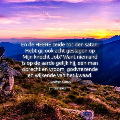 Picture 05 - Job 1:8 NLD - En de HEERE zeide tot den satan: Hebt gij ook - Bible Verse Picture
