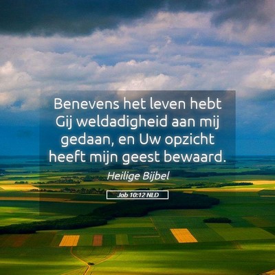 Picture 05 - Job 10:12 NLD - Benevens het leven hebt Gij weldadigheid aan mij - Bible Verse Picture
