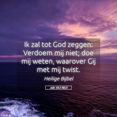 Picture 05 - Job 10:2 NLD - Ik zal tot God zeggen: Verdoem mij niet; doe mij - Bible Verse Picture