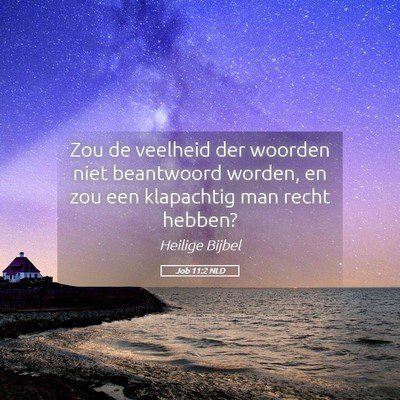 Picture 05 - Job 11:2 NLD - Zou de veelheid der woorden niet beantwoord - Bible Verse Picture