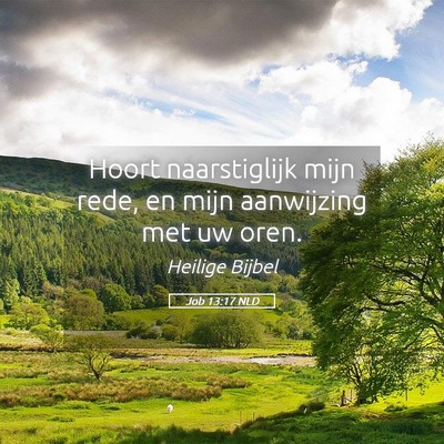Picture 05 - Job 13:17 NLD - Hoort naarstiglijk mijn rede, en mijn aanwijzing - Bible Verse Picture