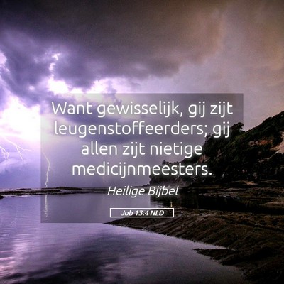 Picture 05 - Job 13:4 NLD - Want gewisselijk, gij zijt leugenstoffeerders; - Bible Verse Picture