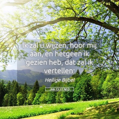 Picture 05 - Job 15:17 NLD - Ik zal u wijzen, hoor mij aan, en hetgeen ik - Bible Verse Picture