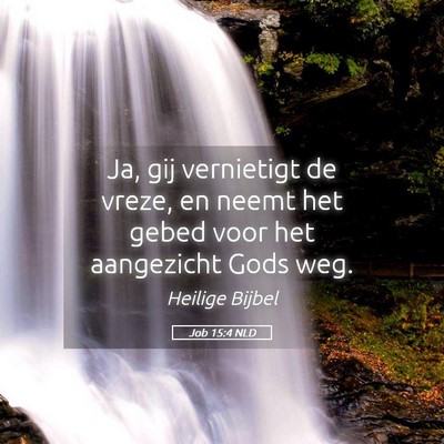 Picture 05 - Job 15:4 NLD - Ja, gij vernietigt de vreze, en neemt het gebed - Bible Verse Picture