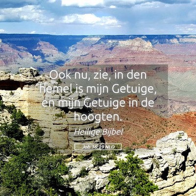 Picture 05 - Job 16:19 NLD - Ook nu, zie, in den hemel is mijn Getuige, en - Bible Verse Picture