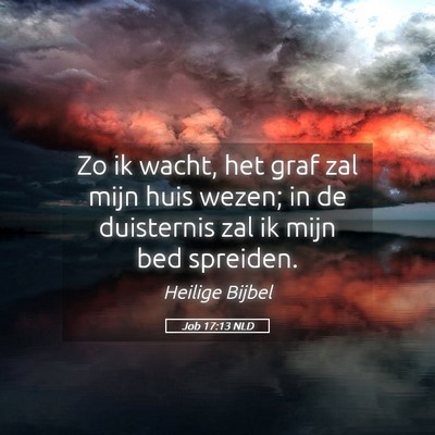 Picture 05 - Job 17:13 NLD - Zo ik wacht, het graf zal mijn huis wezen; in de - Bible Verse Picture