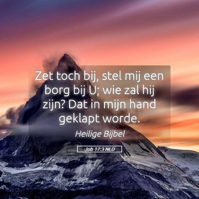 Picture 05 - Job 17:3 NLD - Zet toch bij, stel mij een borg bij U; wie zal - Bible Verse Picture