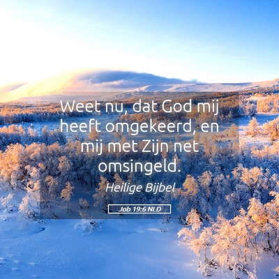 Picture 05 - Job 19:6 NLD - Weet nu, dat God mij heeft omgekeerd, en mij met - Bible Verse Picture