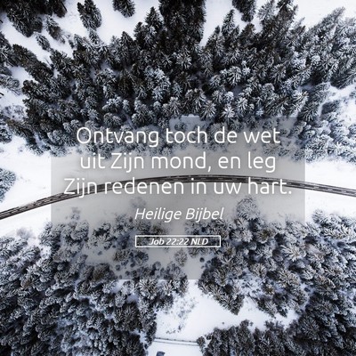 Picture 05 - Job 22:22 NLD - Ontvang toch de wet uit Zijn mond, en leg Zijn - Bible Verse Picture