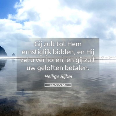 Picture 05 - Job 22:27 NLD - Gij zult tot Hem ernstiglijk bidden, en Hij zal u - Bible Verse Picture