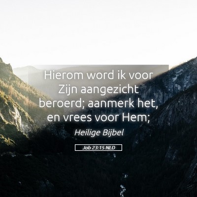 Picture 05 - Job 23:15 NLD - Hierom word ik voor Zijn aangezicht beroerd; - Bible Verse Picture
