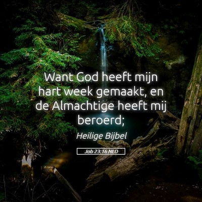 Picture 05 - Job 23:16 NLD - Want God heeft mijn hart week gemaakt, en de - Bible Verse Picture