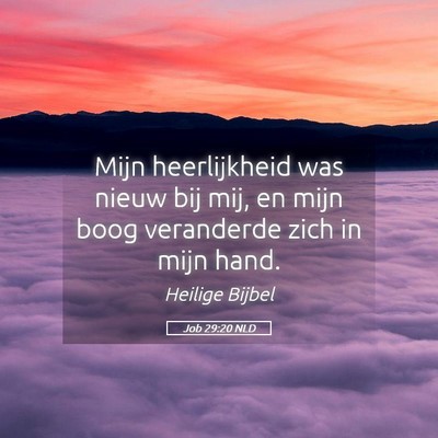 Picture 05 - Job 29:20 NLD - Mijn heerlijkheid was nieuw bij mij, en mijn boog - Bible Verse Picture