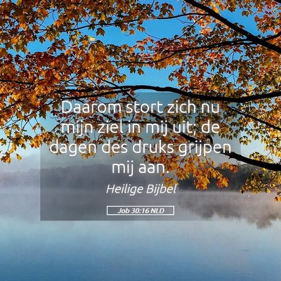 Picture 05 - Job 30:16 NLD - Daarom stort zich nu mijn ziel in mij uit; de - Bible Verse Picture
