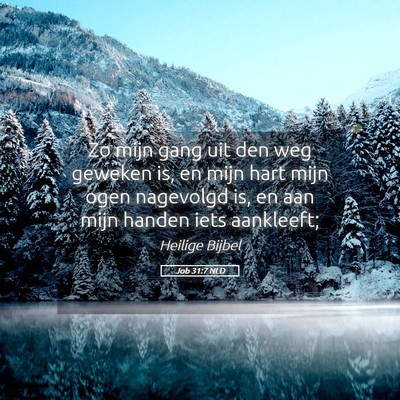 Picture 05 - Job 31:7 NLD - Zo mijn gang uit den weg geweken is, en mijn hart - Bible Verse Picture