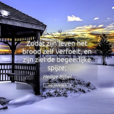 Picture 05 - Job 33:20 NLD - Zodat zijn leven het brood zelf verfoeit, en zijn - Bible Verse Picture