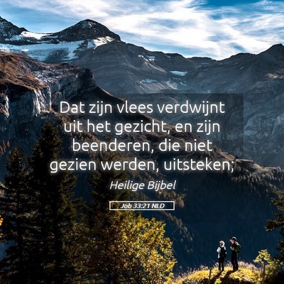 Picture 05 - Job 33:21 NLD - Dat zijn vlees verdwijnt uit het gezicht, en zijn - Bible Verse Picture