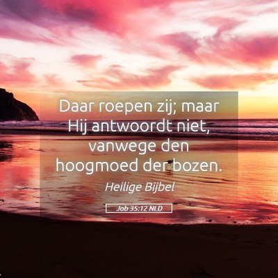 Picture 05 - Job 35:12 NLD - Daar roepen zij; maar Hij antwoordt niet, vanwege - Bible Verse Picture
