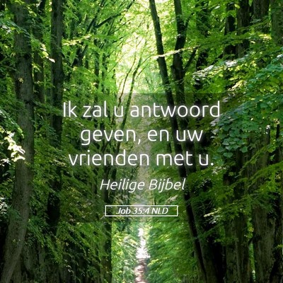 Picture 05 - Job 35:4 NLD - Ik zal u antwoord geven, en uw vrienden met - Bible Verse Picture