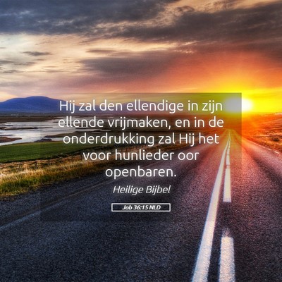 Picture 05 - Job 36:15 NLD - Hij zal den ellendige in zijn ellende vrijmaken, - Bible Verse Picture