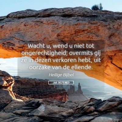 Picture 05 - Job 36:21 NLD - Wacht u, wend u niet tot ongerechtigheid; - Bible Verse Picture