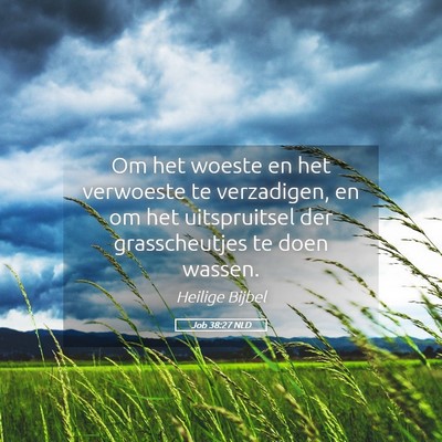 Picture 05 - Job 38:27 NLD - Om het woeste en het verwoeste te verzadigen, en - Bible Verse Picture