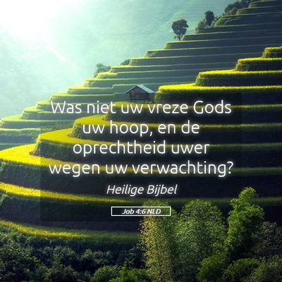 Picture 05 - Job 4:6 NLD - Was niet uw vreze Gods uw hoop, en de oprechtheid - Bible Verse Picture