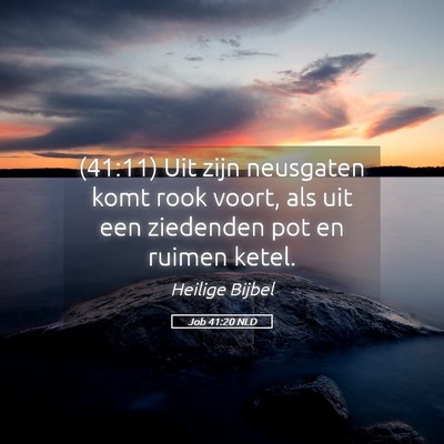 Picture 05 - Job 41:20 NLD - (41:11) Uit zijn neusgaten komt rook voort, als - Bible Verse Picture