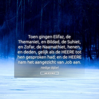 Picture 05 - Job 42:9 NLD - Toen gingen Elifaz, de Themaniet, en Bildad, de - Bible Verse Picture