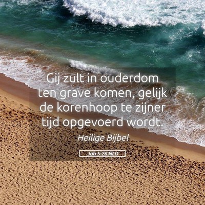 Picture 05 - Job 5:26 NLD - Gij zult in ouderdom ten grave komen, gelijk de - Bible Verse Picture
